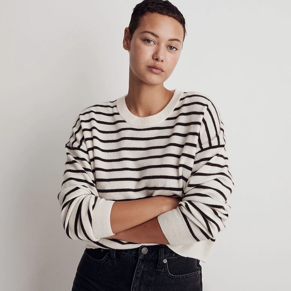 Madewell Striped Cashmere Sweater Size M